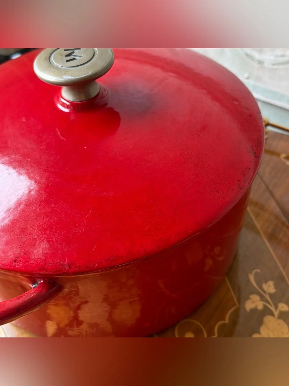 Round Dutch Oven Mario Batali Cast Iron Enameled Red